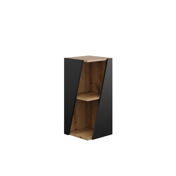 Badrumsmeubel Benno, 31.6x70.5cm med öppna hyllor, Antracit, Ek, Vicco