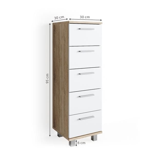 Badrumsmöbel Ilias, 30x95cm, Sonoma, Vicco
