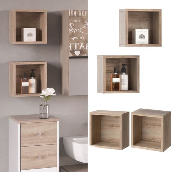 Väggskåp för badrum Senyo, 25x25cm Set om 2, Sonoma, Sonoma, Vicco