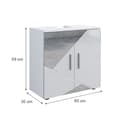 Miniatyrbild 3 av 6: Enkel Irma under vask skape, 60x59cm, Hvit blank med innsatser, Vicco