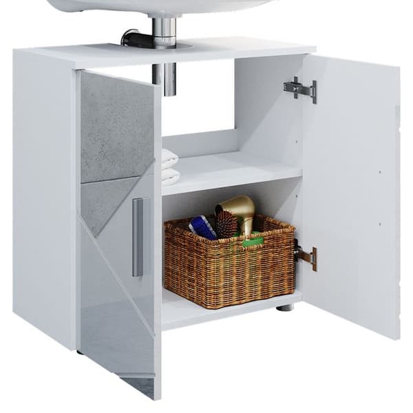 Enkel Irma under vask skape, 60x59cm, Hvit blank med innsatser, Vicco
