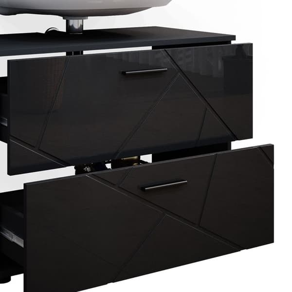 Enkel Irma under vaskmöbel, 80x58.6cm, Antracit hög blank, Antracit, Vicco