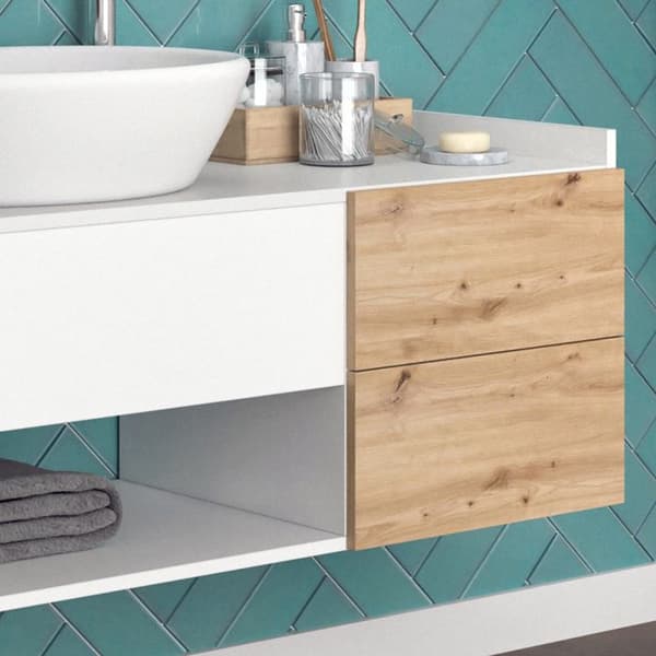 Enkel underskåp Alf, 105x45cm med 2 lådor, Vit, Vit, Vicco