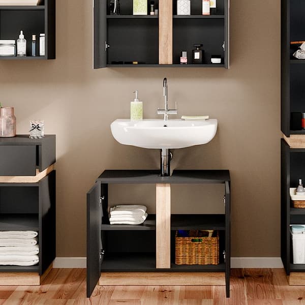 Enkel Gloria underskåp, 70.4x55.5cm med 2 dörrar, Antracit, Sonoma, Vicco
