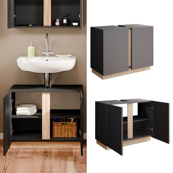 Enkel Gloria underskåp, 70.4x55.5cm med 2 dörrar, Antracit, Sonoma, Vicco
