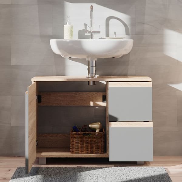 Möbel under handfat enkel J-form, 80x60.8cm, Antracit, Sonoma, Vicco