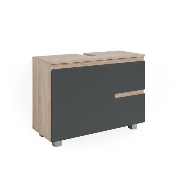 Möbel under handfat enkel J-form, 80x60.8cm, Antracit, Sonoma, Vicco