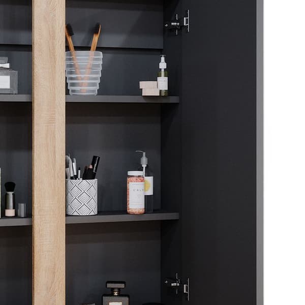 Toalettsskåp Gloria, 70.4x84cm med 2 dörrar, Anthracite, Sonoma, Vicco