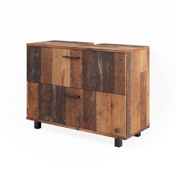 Enkel underhållningsmöbel Ilias, 80x60.8cm med 2 lådor, Rustik ek, Vicco