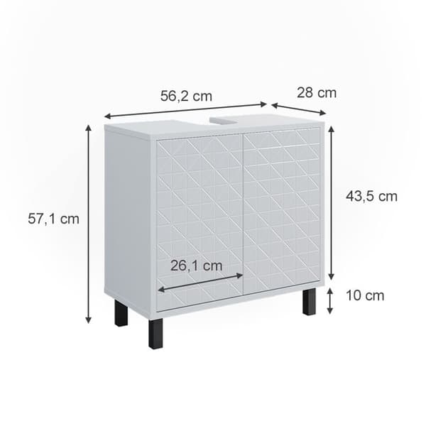 Enkel Agasta tvättställsskåp, 56.2x57.1cm, Vit, Vit, Vicco