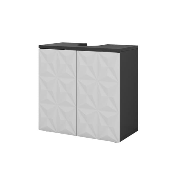 Enkel Edge under vask skaps, 60x57cm med 2 dører, Sort, Sort, Vicco