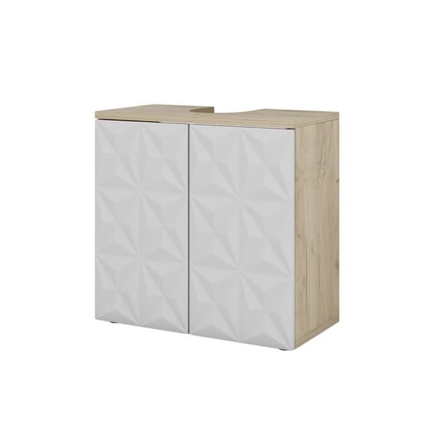 Enkel Edge underbyggd möbel, 60x57cm med 2 dörrar, Vit, Ek, Vicco