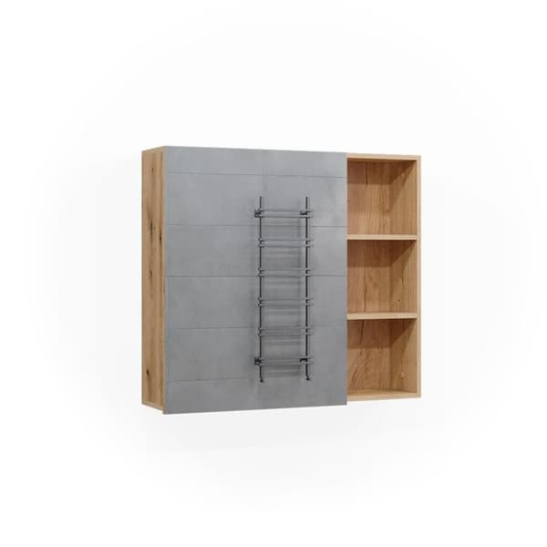 Armoire de toilette Rudi, 90x80.9cm med dörr och öppna fack, Ek, Vicco