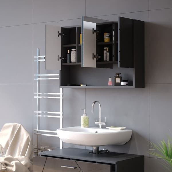Toalettsskåp Irma, 80.1x55cm, Anthracite Hög glans, Vicco