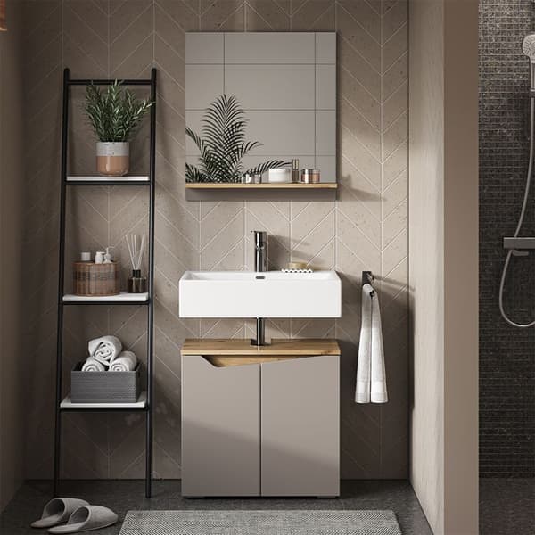 Enkel underskapsmöbel Marelle, 60x57.5cm med 2 dörrar, Grège, Ek Artisan, Vicco