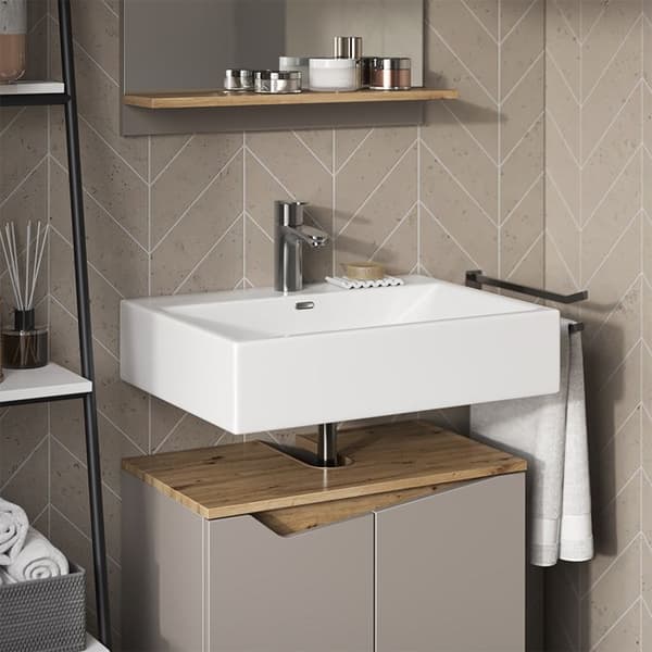 Enkel underskapsmöbel Marelle, 60x57.5cm med 2 dörrar, Grège, Ek Artisan, Vicco