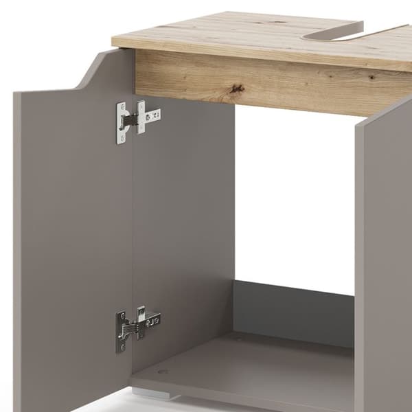 Enkel underskapsmöbel Marelle, 60x57.5cm med 2 dörrar, Grège, Ek Artisan, Vicco