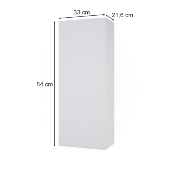 Väggskåp för badrum Gloria, 33x84cm med 2 hyllor, Vit, Vit, Vicco