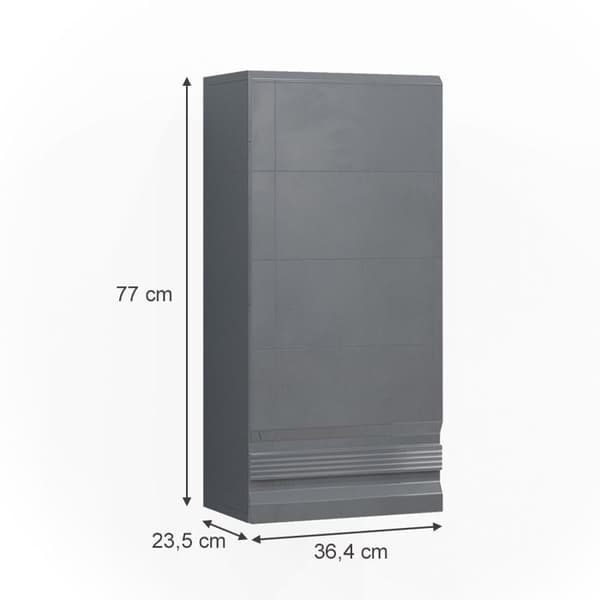 Väggskåp för badrum Freddy, 77x36.4cm, Antracit hög glans, Antracit, Vicco
