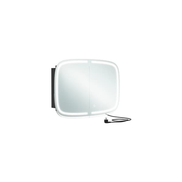 Rootz svart badrumsskåp - Förvaringsenhet - Underdel - Metall/Glas/Akryl - Upplyst spegel - 13,5 cm x 80 cm x 59,6 cm