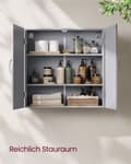 Miniatyrbillede 4 af 7: Rootz Dove Grey Badeværelsesskab - Opbevaringsorganisering - MDF møbel - 18cm x 60cm x 60cm - Letvægts - Nem montering