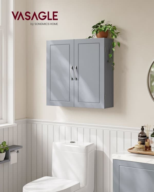 Rootz Dove Grey Badeværelsesskab - Opbevaringsorganisering - MDF møbel - 18cm x 60cm x 60cm - Letvægts - Nem montering