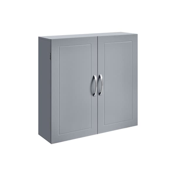 Rootz Dove Grey Badeværelsesskab - Opbevaringsorganisering - MDF møbel - 18cm x 60cm x 60cm - Letvægts - Nem montering