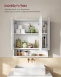 Miniatyrbillede 4 af 7: Rootz Cloud White Badeværelsesskab - Opbevaringsenhed - Spånplade, glas - Moderne design - 16,5 cm x 70 cm x 75 cm
