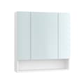 Miniatyrbillede 1 af 7: Rootz Cloud White Badeværelsesskab - Opbevaringsenhed - Spånplade, glas - Moderne design - 16,5 cm x 70 cm x 75 cm