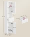 Miniatyrbillede 5 af 6: Rootz Classic White Badeværelsesskab - Opbevaringsenhed - MDF møbel - 10 kg bæreevne - 30 cm x 30 cm x 170 cm