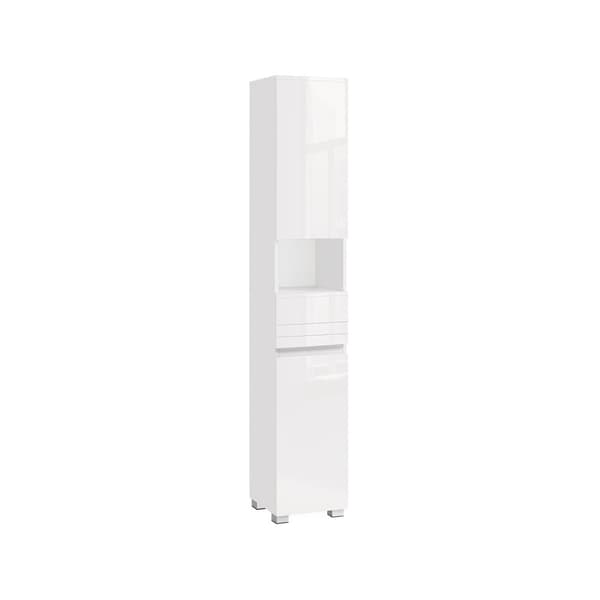 Rootz Classic White Badrumsskåp - Förvaringsenhet - MDF-möbler - 10 kg Lastkapacitet - 30cm x 30cm x 170cm