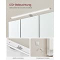 Miniatyrbillede 4 af 9: Rootz White Badeværelsesskab - Opbevaringsorganisator - Sidebord - Spånplade stålglas - 14,5 cm x 70 cm x 70 cm - Hårtørrerholder