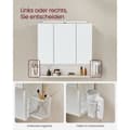 Miniatyrbillede 7 af 9: Rootz White Badeværelsesskab - Opbevaringsorganisator - Sidebord - Spånplade stålglas - 14,5 cm x 70 cm x 70 cm - Hårtørrerholder