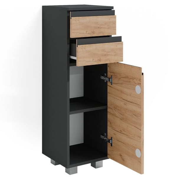 Badrumsförvaringsmöbel J-Shape, 142.4x53.4cm, Grå, Grå, Vicco