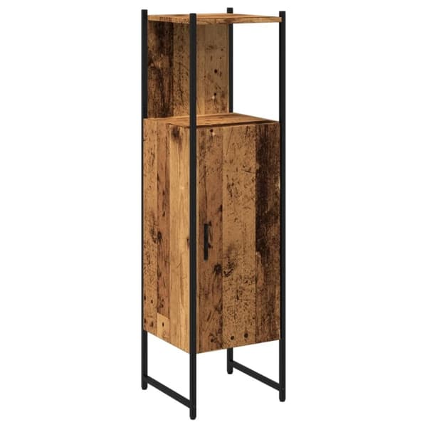 vidaXL Kylpyhuoneen kaappi vanha puu 33x33x120,5 cm tekninen puu