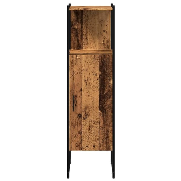 vidaXL Kylpyhuoneen kaappi vanha puu 33x33x120,5 cm tekninen puu