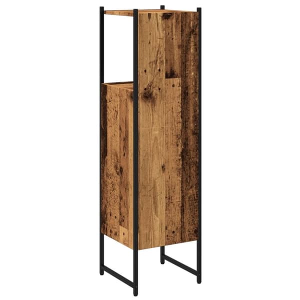 vidaXL Kylpyhuoneen kaappi vanha puu 33x33x120,5 cm tekninen puu