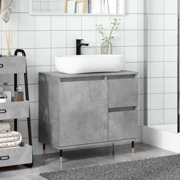 vidaXL Badrumsskåp betonggrå 65x33x60 cm konstruerat trä