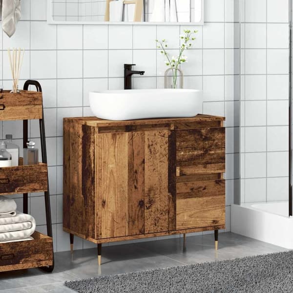 vidaXL Baderomsskap gammelt tre 65x33x60 cm konstruert tre