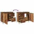 Miniatyrbilde 10 av 11: vidaXL Baderomsskap gammelt tre 65x33x60 cm konstruert tre