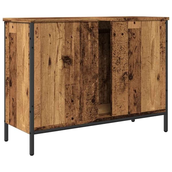 vidaXL vaskeskab 80x30x60 cm konstrueret træ gammelt trælook