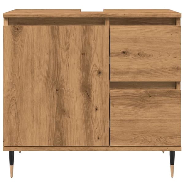 vidaXL Badrumsskåp artisan ek 65x33x60 cm konstruerat trä