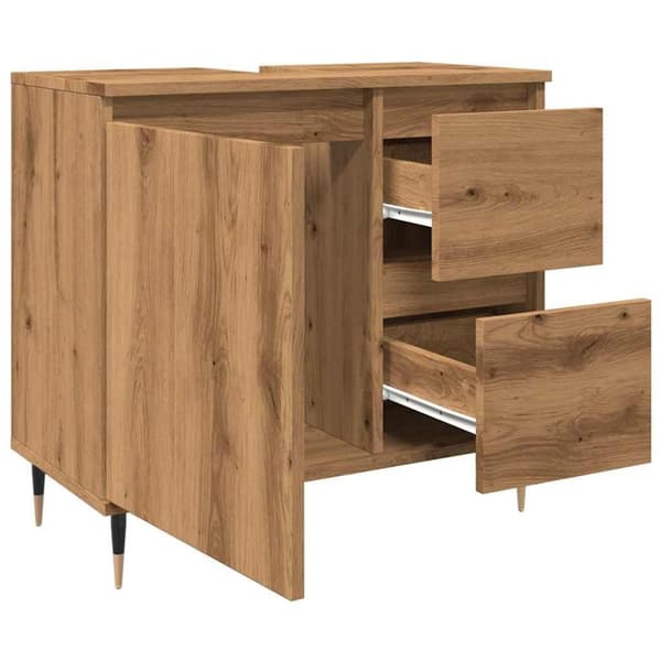 vidaXL Badrumsskåp artisan ek 65x33x60 cm konstruerat trä