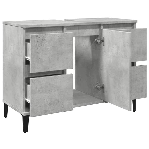 vidaXL Servantskap betonggrå 80x33x60 cm konstruert tre
