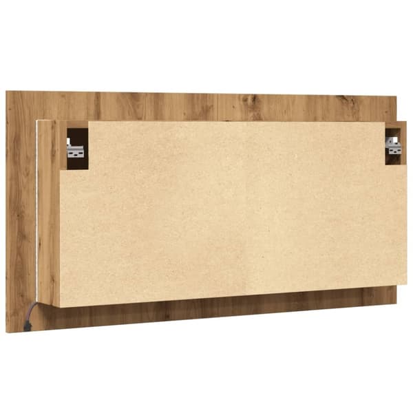 vidaXL spejlskab m. LED-lys 90x12x45 cm konstrueret træ kunsteg