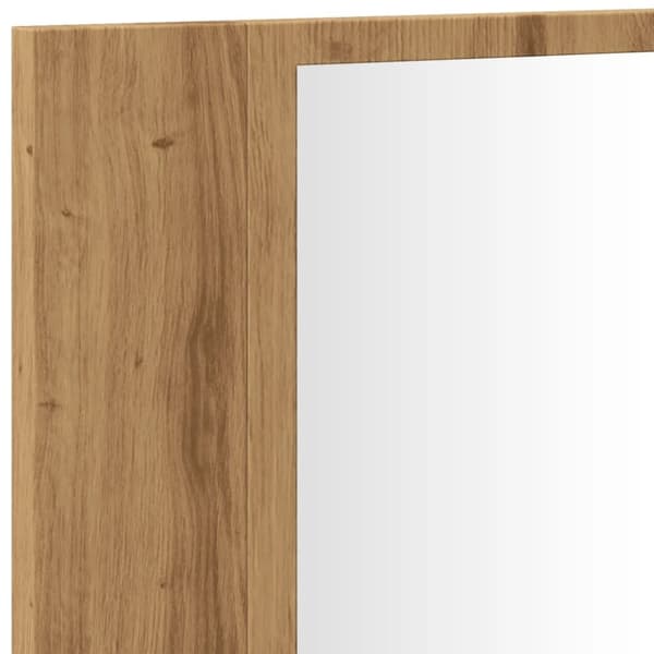 vidaXL spejlskab m. LED-lys 90x12x45 cm konstrueret træ kunsteg