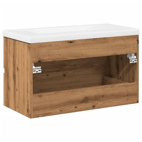 vidaXL Servantskap med innebygd kum artisan eik