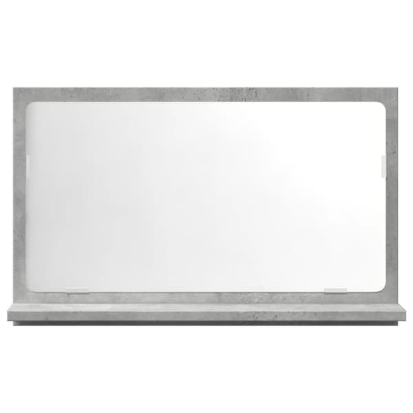 vidaXL Baderomshylle med speil betonggrå 60x11x37 cm konstruert tre