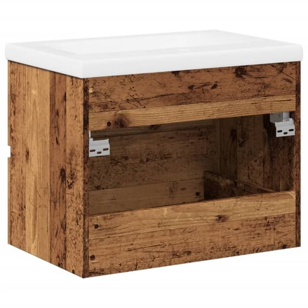 vidaXL underskab med indbygget håndvask 61x39,5x49 cm antikt træ