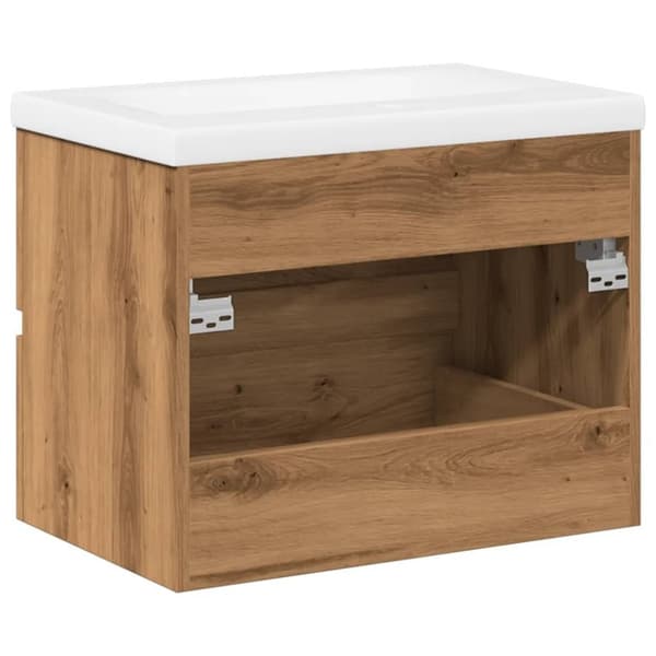 vidaXL Servantskap med innebygd kum artisan eik